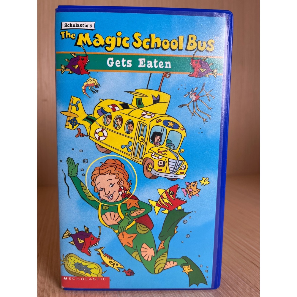 The Magic School Bus Gets Eaten VHS 1995 Scholastic KidVision Blue Clamshell